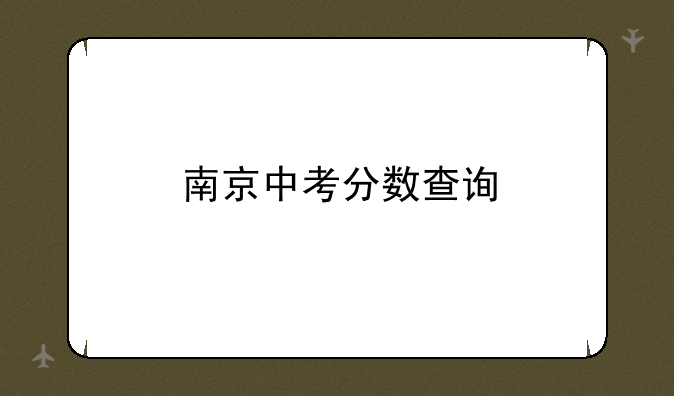 南京中考分数查询