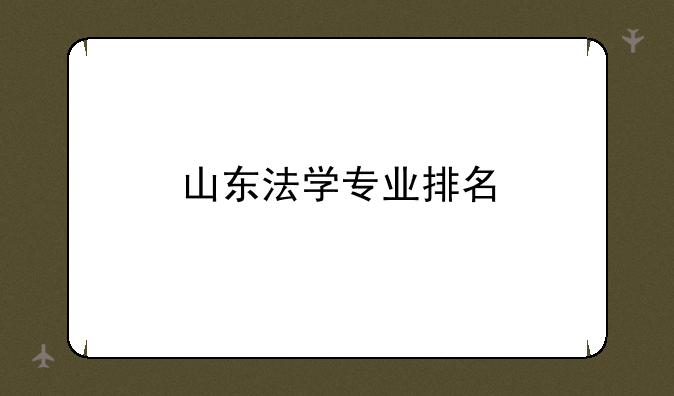 山东法学专业排名
