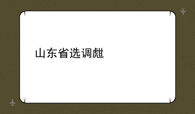 山东省选调生考试
