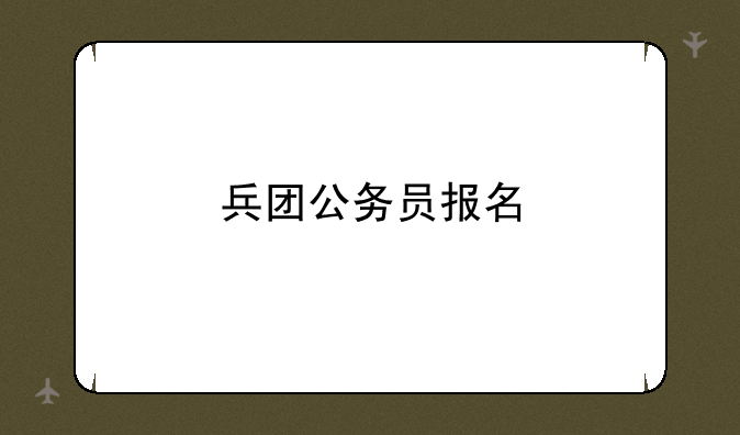 兵团公务员报名