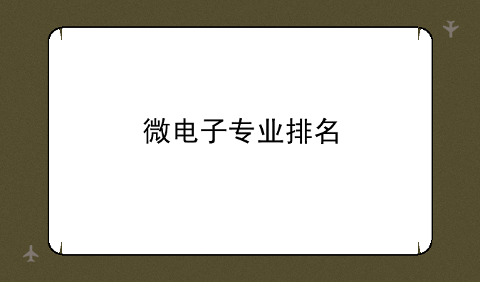 微电子专业排名