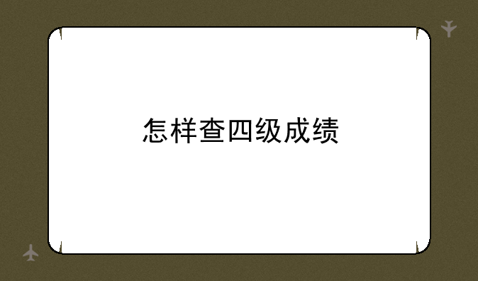 怎样查四级成绩