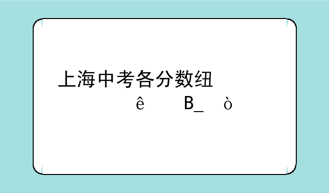 上海中考各分数线公布了吗？