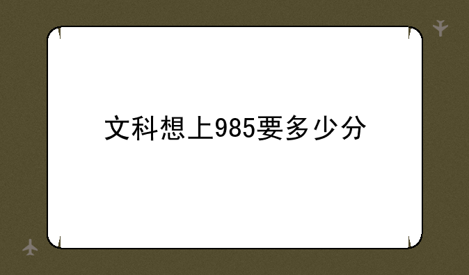 文科想上985要多少分