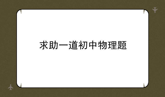 求助一道初中物理题