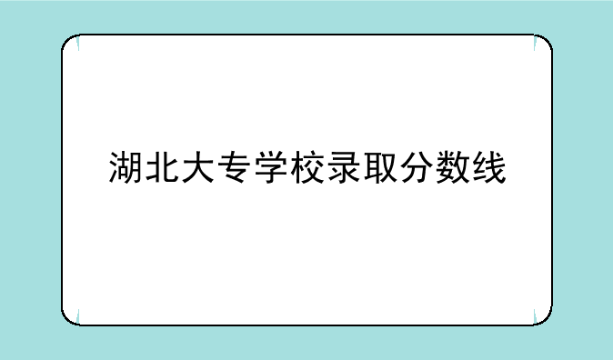 湖北大专学校录取分数线
