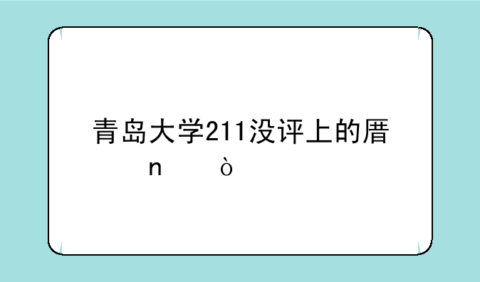 青岛大学211没评上的原因？