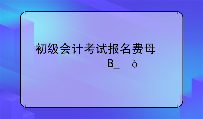 初级会计考试报名费每年一交吗？