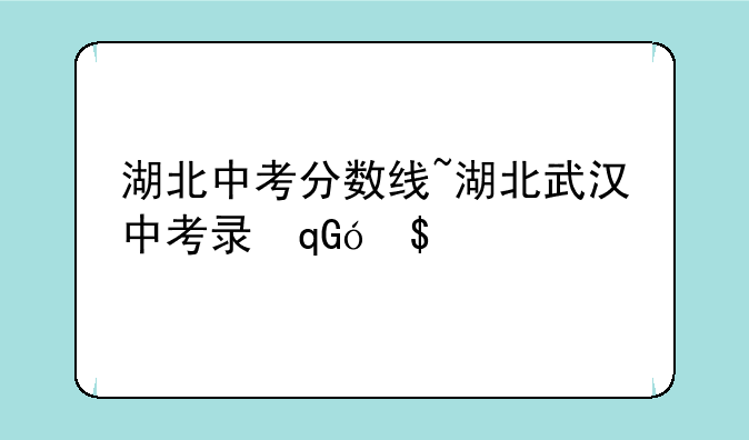 湖北中考分数线~湖北武汉中考录取分数线